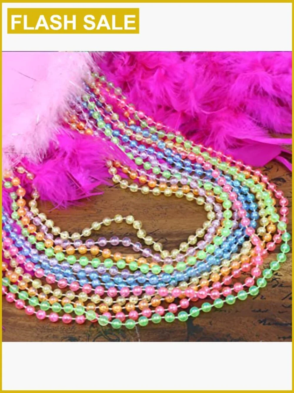 12 Plastic Bead Necklaces - Princess Party Costume Accessories